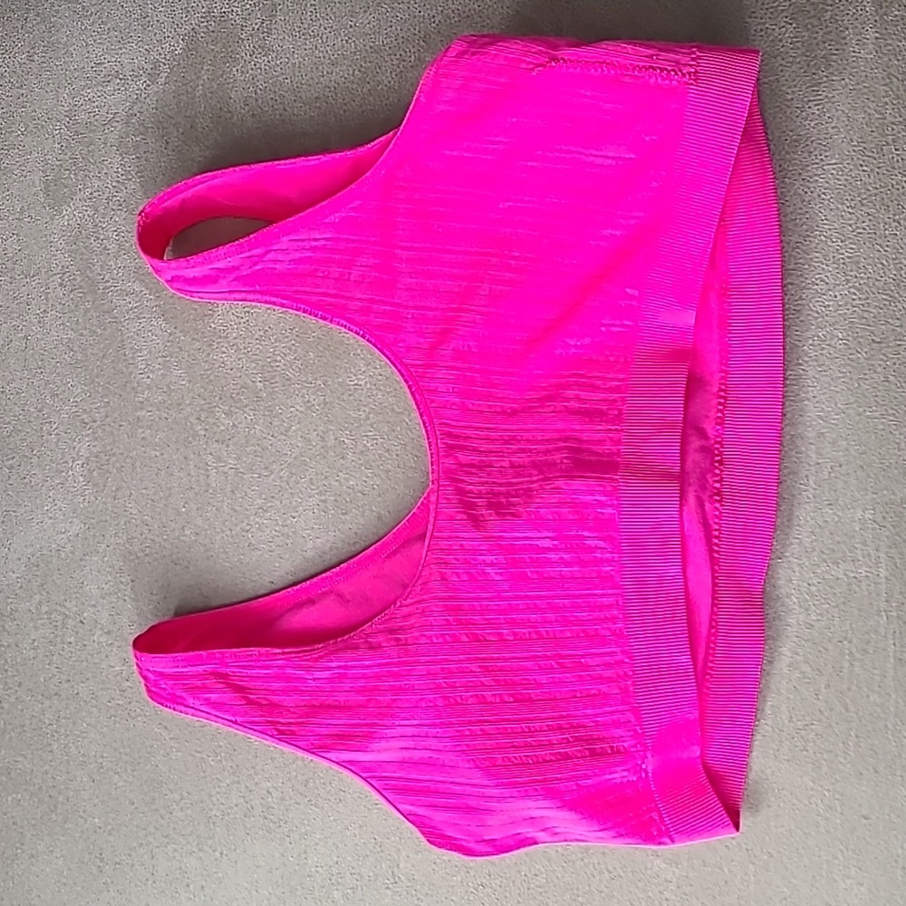 ARIZONA BODY SEAMLESS VARIEGATED RIB HENLEY‎ PADDED BRA SIZE LARGE HOT PINK - Picture 3 of 5